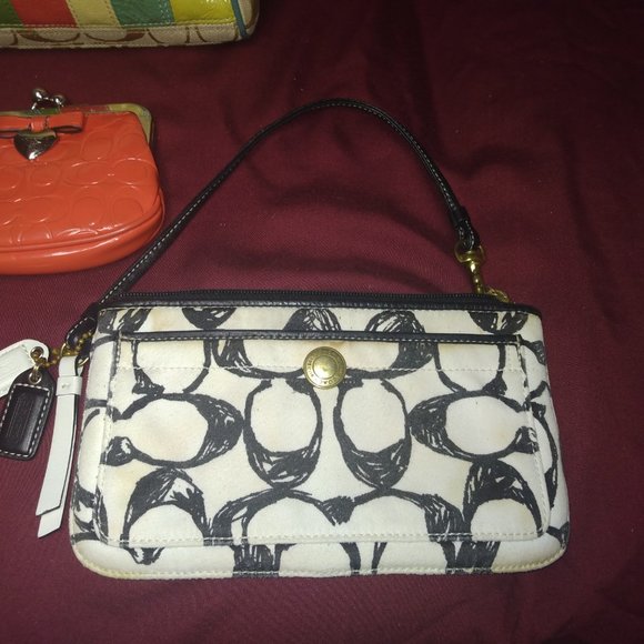 ❤️Lot 4 COACH Wristlet Kisslock Wallet Cosmetic Makeup Case 3 Hangtags/Fobs - Picture 4 of 10